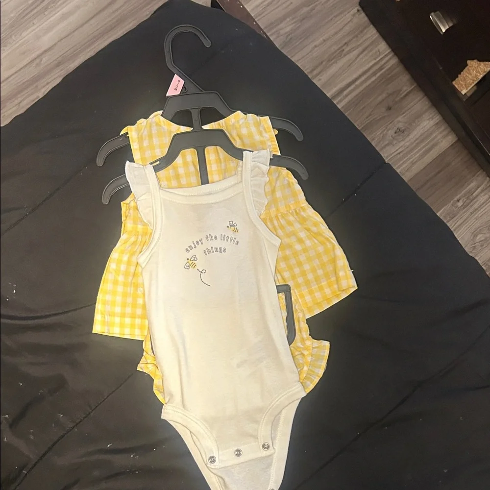 Carter's Yellow Gingham Diaper Cover Set